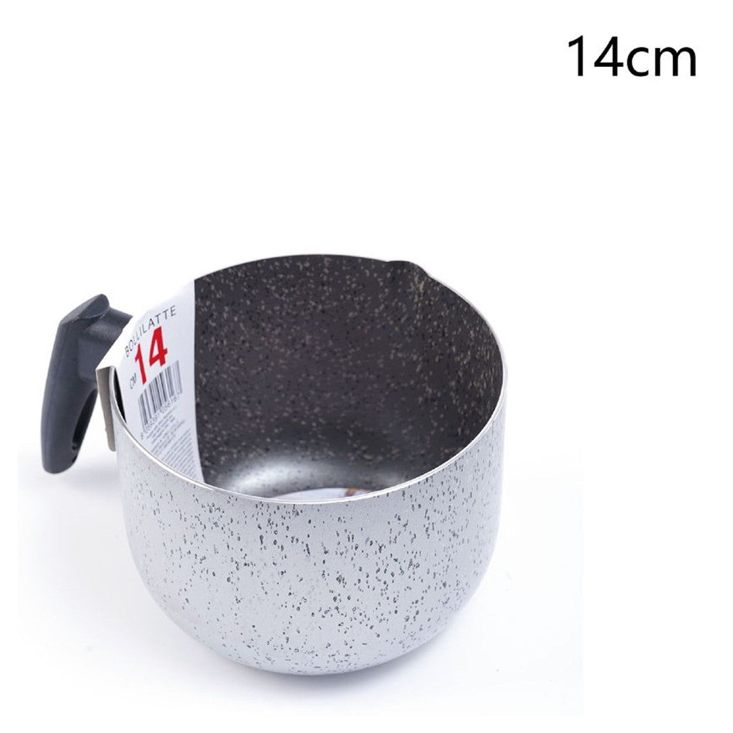 Trade Shop - Pentolino Bollilatte Antiaderente ø 14 Cm Con Manico Nero Utensile Per Cucina 056167 -