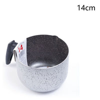 Trade Shop - Pentolino Bollilatte Antiaderente ø 14 Cm Con Manico Nero Utensile Per Cucina 056167 -