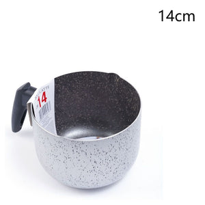 Trade Shop - Pentolino Bollilatte Antiaderente ø 14 Cm Con Manico Nero Utensile Per Cucina 056167 -