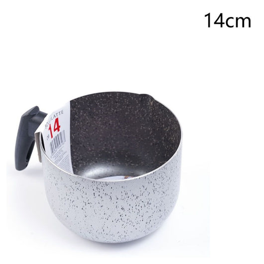 Trade Shop - Pentolino Bollilatte Antiaderente ø 14 Cm Con Manico Nero Utensile Per Cucina 056167 -