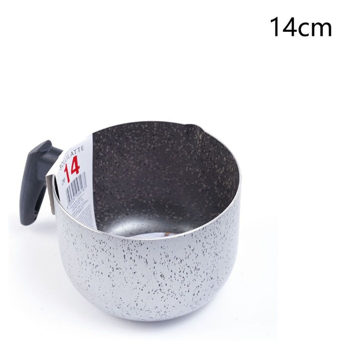 Trade Shop - Pentolino Bollilatte Antiaderente ø 14 Cm Con Manico Nero Utensile Per Cucina 056167 -