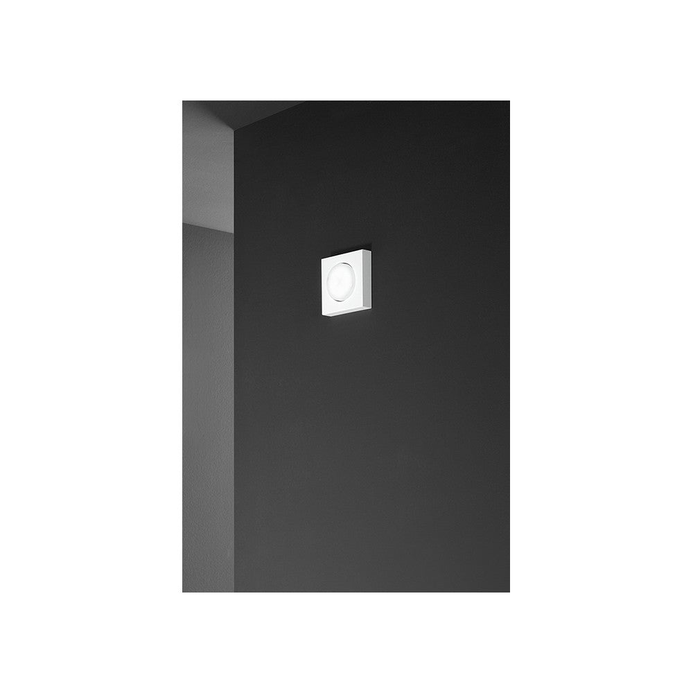 Bottone - Plafoniera Led da soffitto GX53 max 15W, Quadrata 11,5x11,5 cm, Metallo Verniciato, IP20 - Perenz - Bianca