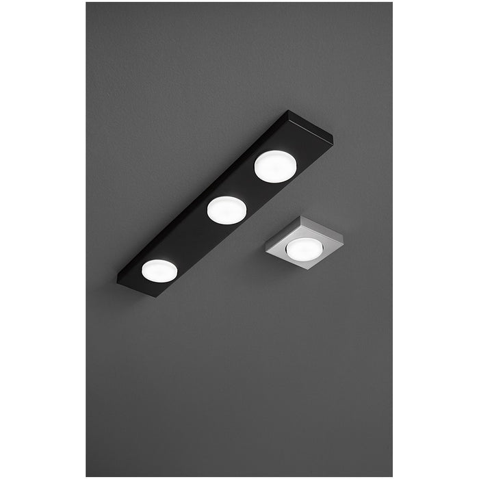 Bottone - Plafoniera Led da soffitto GX53 max 15W, Quadrata 11,5x11,5 cm, Metallo Verniciato, IP20 - Perenz - Nera