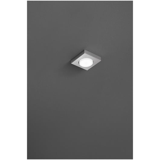 Bottone - Plafoniera Led da soffitto GX53 max 15W, Quadrata 11,5x11,5 cm, Metallo Verniciato, IP20 - Perenz - Alluminio