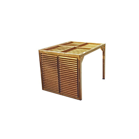 Pergola 3,13 x 2,34 m in Legno Trattato con Veneziane Mobili sul Tetto e su una Parete