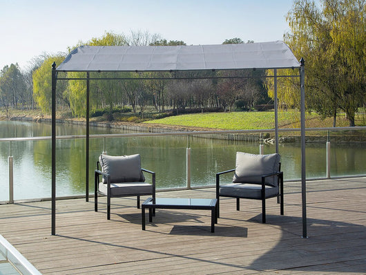 Pergola inclinata in metallo addossato - 3 x 2,5 m - Grigio