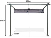 Pergola con tetto retrattile - 3 x 3 m - grigio antracite