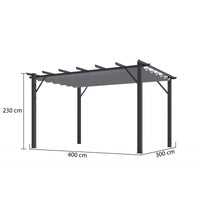 Pergola Alluminio ad Arco a 7 lamburde 400x300x230 Colore Antracite