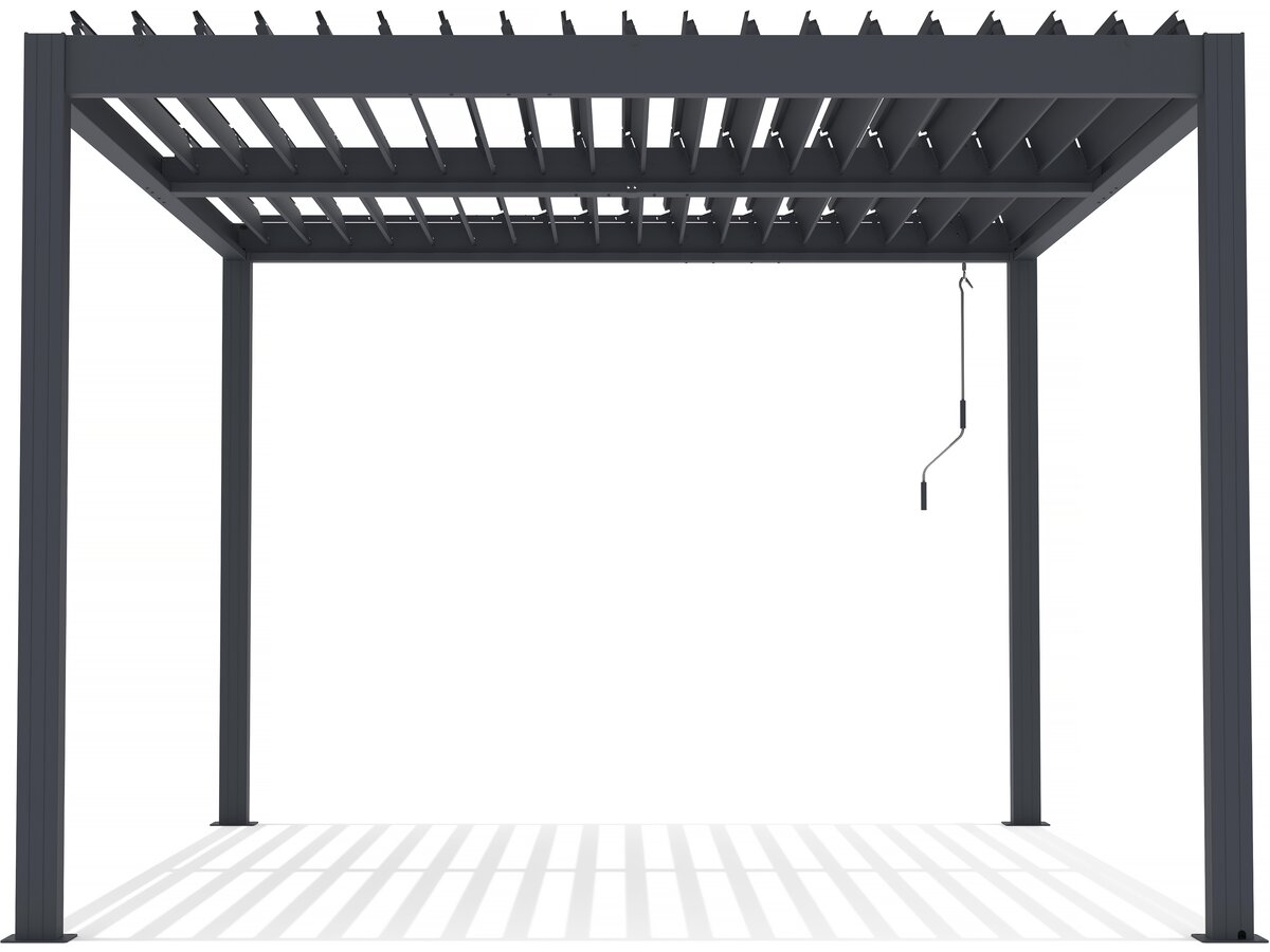 Pergola bioclimatica "Windsor" in alluminio con led 3 x 4 - Grigio