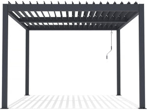 Pergola bioclimatica "Windsor" in alluminio con led 3 x 4 - Grigio