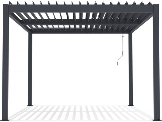 Pergola bioclimatica "Windsor" in alluminio con led 3 x 4 - Grigio