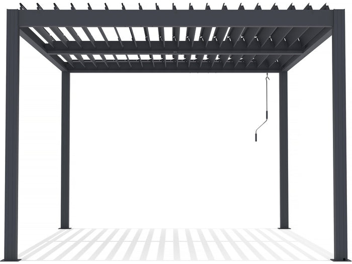 Pergola bioclimatica "Windsor" in alluminio con led 3 x 4 - Grigio
