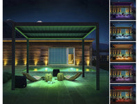 Pergola bioclimatica "Windsor" in alluminio con led 3 x 4 - Grigio