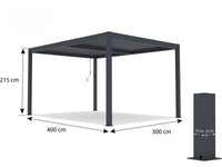 Pergola bioclimatica "Windsor" in alluminio con led 3 x 4 - Grigio