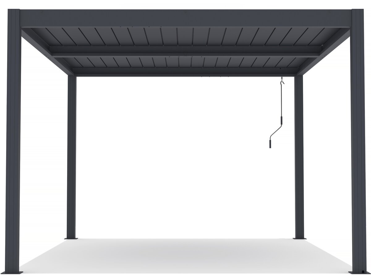 Pergola bioclimatica "Windsor" in alluminio con led 3 x 4 - Grigio