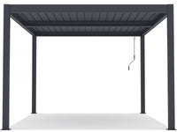 Pergola bioclimatica "Windsor" in alluminio con led 3 x 4 - Grigio