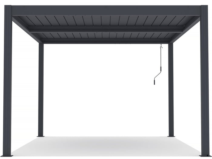 Pergola bioclimatica "Windsor" in alluminio con led 3 x 4 - Grigio