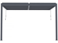 Pergola bioclimatica addossata "Windsor" con led - 3 x 4 m - Antracite