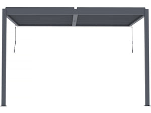 Pergola bioclimatica addossata "Windsor" con led - 3 x 4 m - Antracite