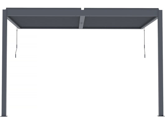 Pergola bioclimatica addossata "Windsor" con led - 3 x 4 m - Antracite