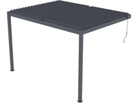 Pergola bioclimatica addossata "Windsor" con led - 3 x 4 m - Antracite