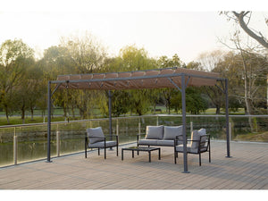 Pergola bioclimatica in tessuto "Lodge" da 3 x 4 m - Grigio talpa