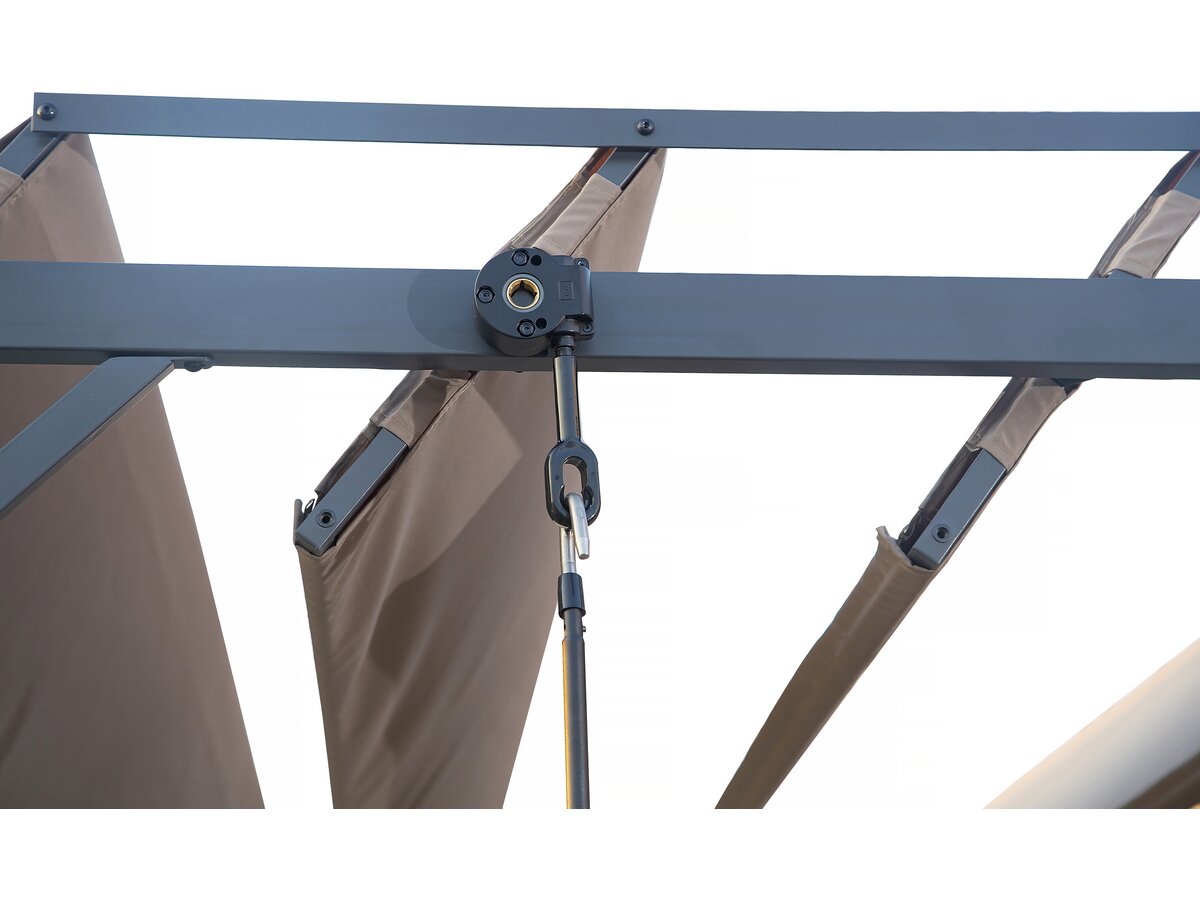 Pergola bioclimatica in tessuto "Lodge" da 3 x 4 m - Grigio talpa