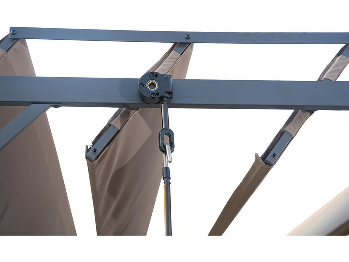 Pergola bioclimatica in tessuto "Lodge" da 3 x 4 m - Grigio talpa