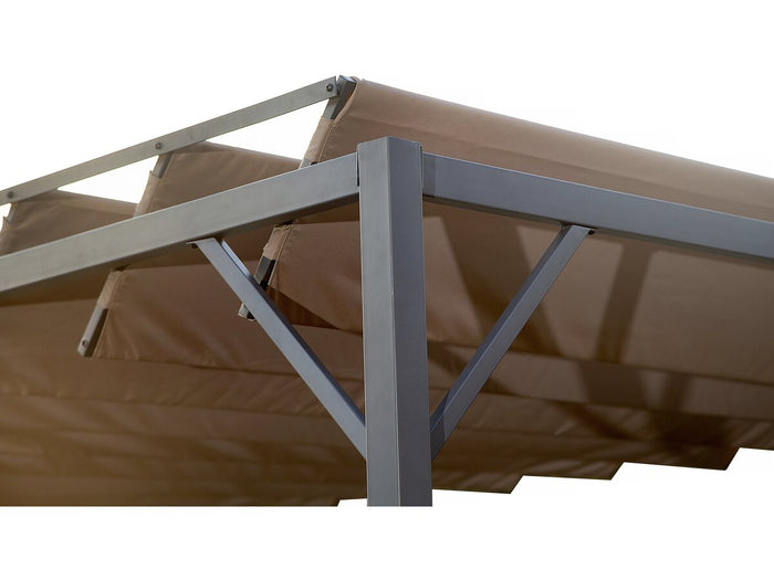 Pergola bioclimatica in tessuto "Lodge" da 3 x 4 m - Grigio talpa