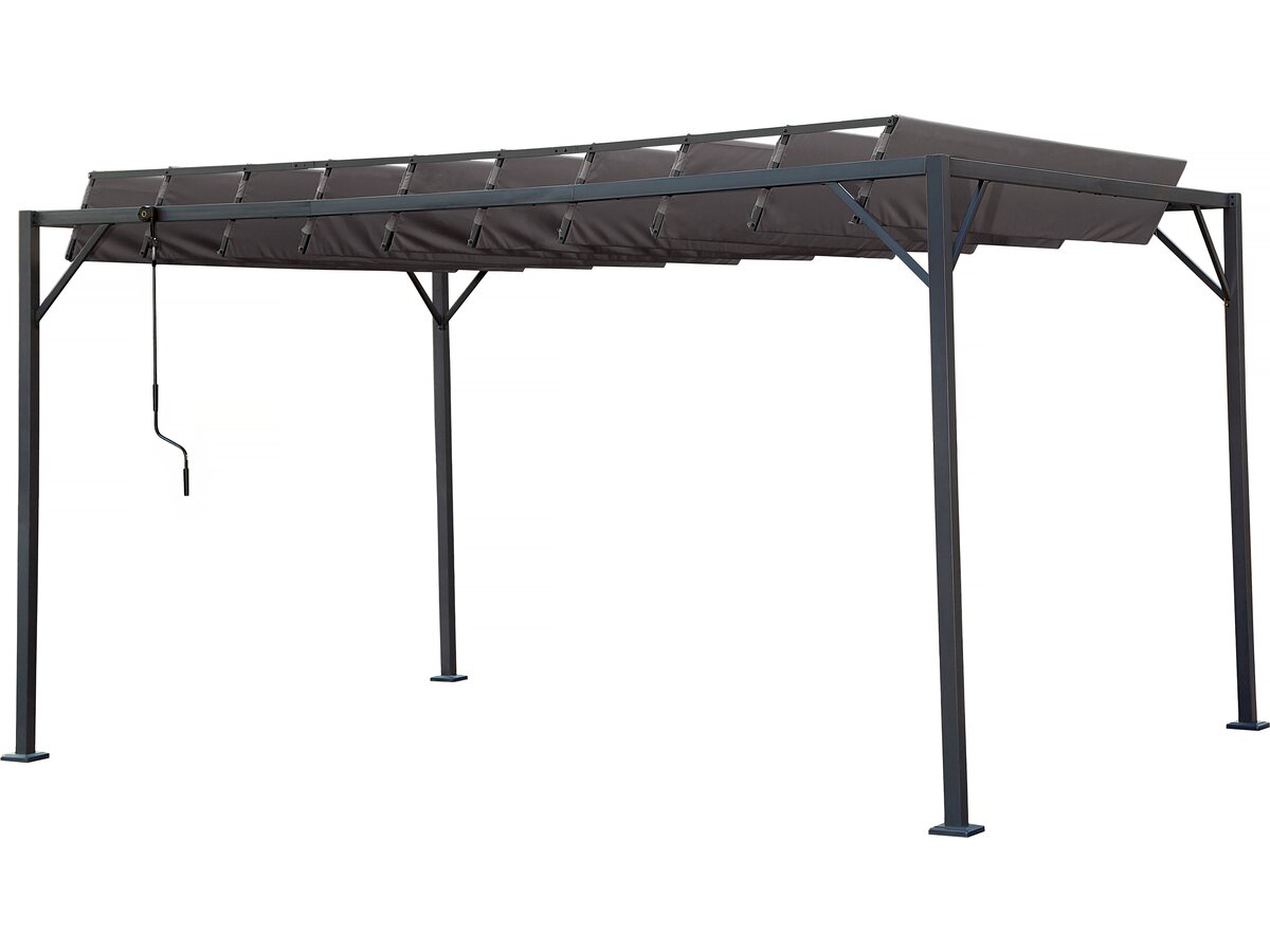 Pergola bioclimatica in tessuto "Lodge" da 3 x 4 m - Antracite