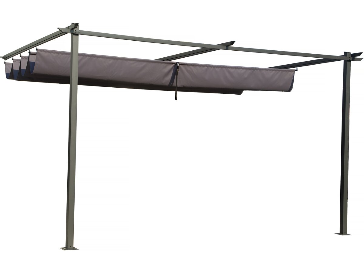 Pergola con tetto retrattile - 3 x 4 m - grigio antracite