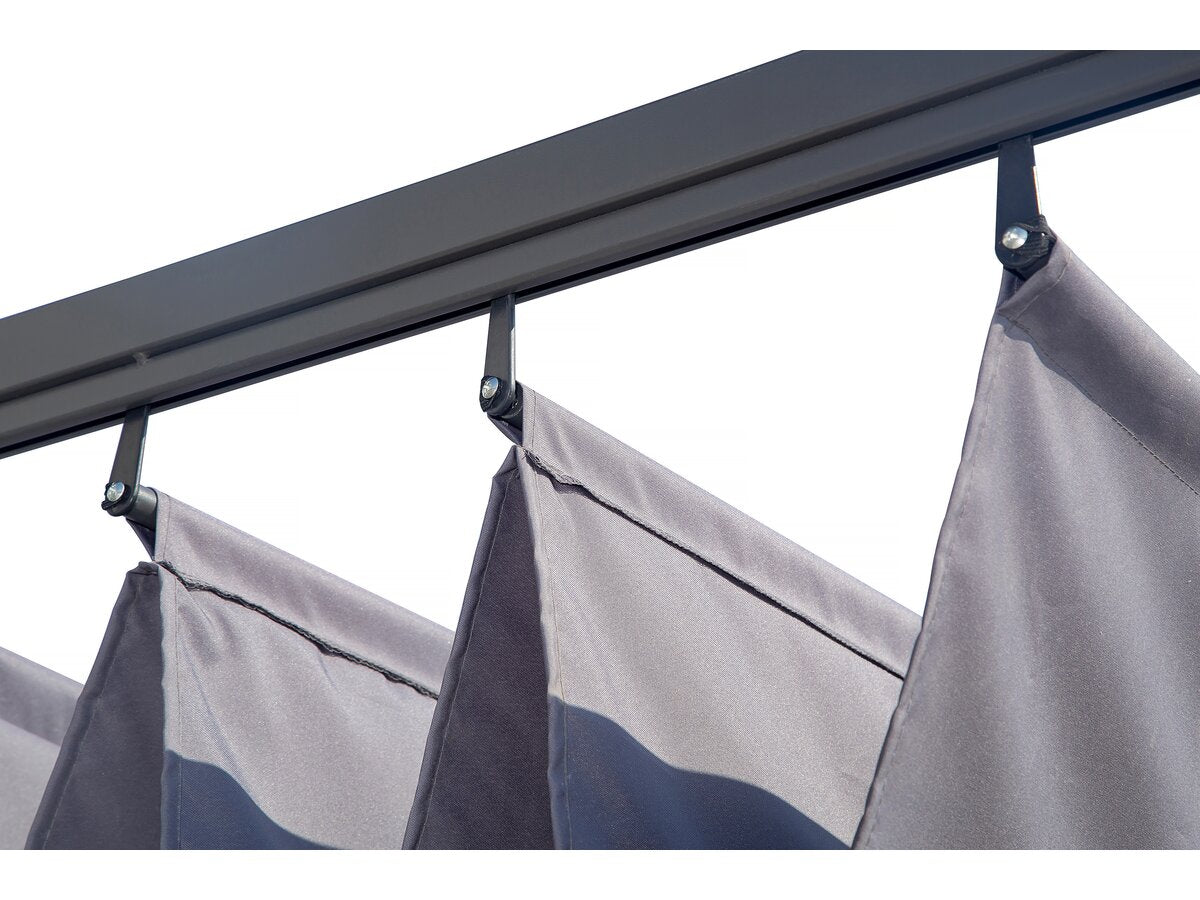 Pergola con tetto retrattile - 3 x 4 m - grigio antracite