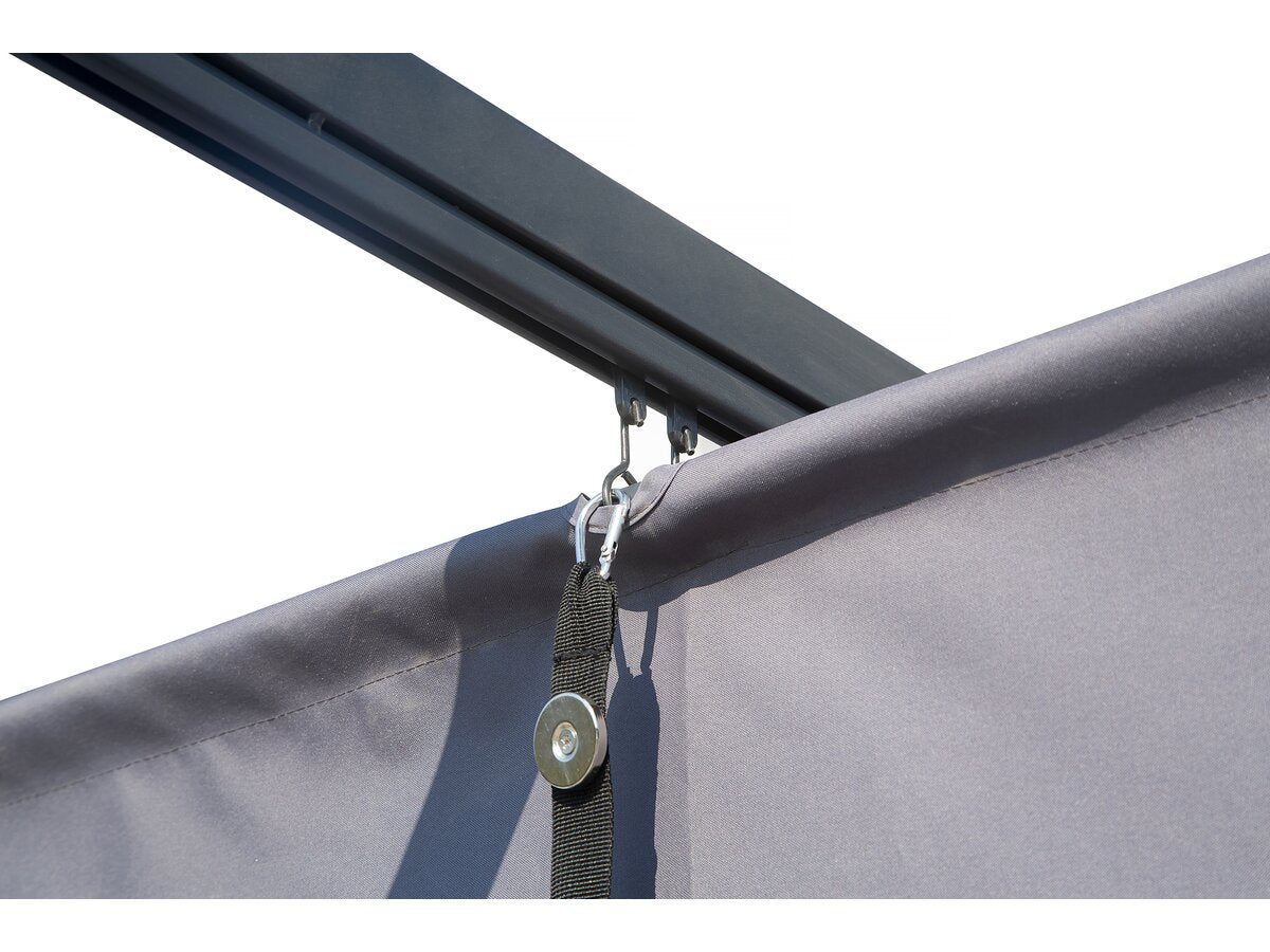 Pergola con tetto retrattile - 3 x 4 m - grigio antracite