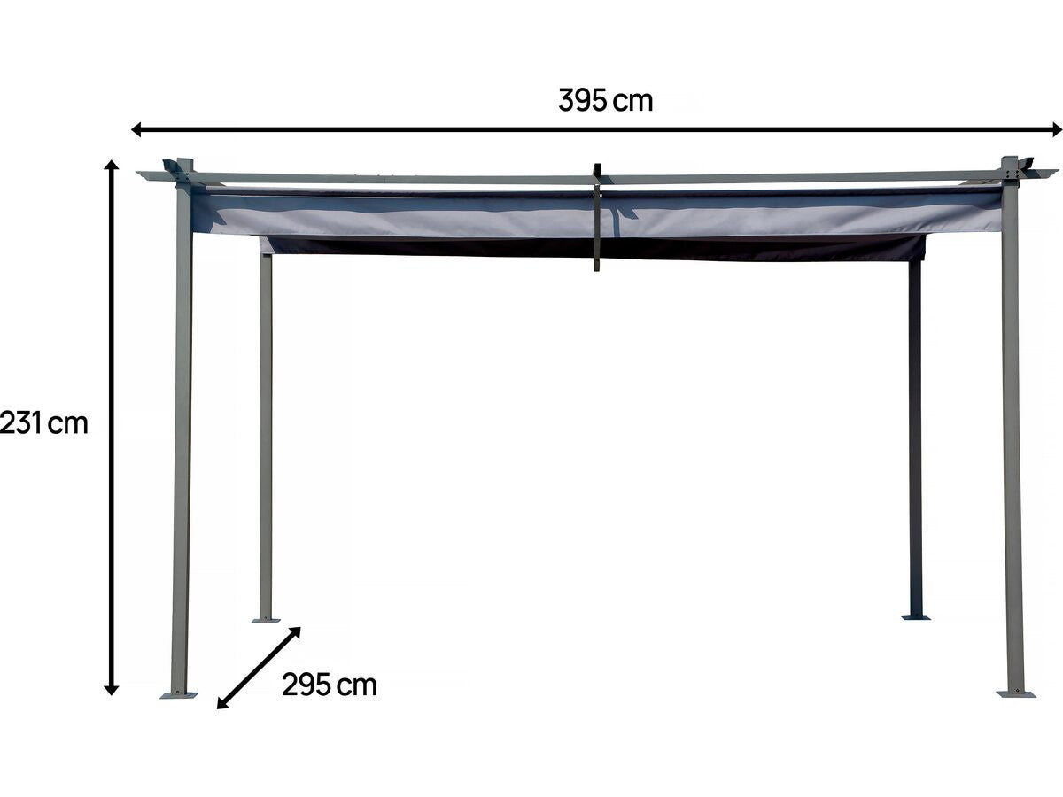 Pergola con tetto retrattile - 3 x 4 m - Grigio