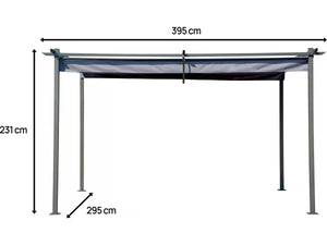 Pergola con tetto retrattile - 3 x 4 m - Grigio
