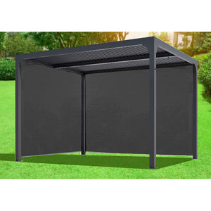 Pergola Bioclimatica 360x300 con Lamelle e Tenda Manuale Colore Grigio