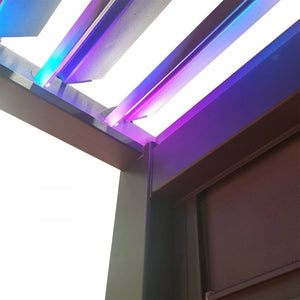 Pergola Bioclimatica in Alluminio 300X600 con Veneziane Motorizzate e Illumazione LED