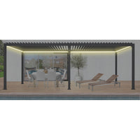Pergola Bioclimatica in Alluminio 300X600 con Veneziane Motorizzate e Illumazione LED