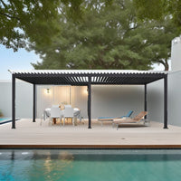 Pergola Bioclimatica in Alluminio 300X600 con Veneziane Motorizzate e Illumazione LED