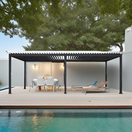 Pergola Bioclimatica in Alluminio 300X600 con Veneziane Motorizzate e Illumazione LED