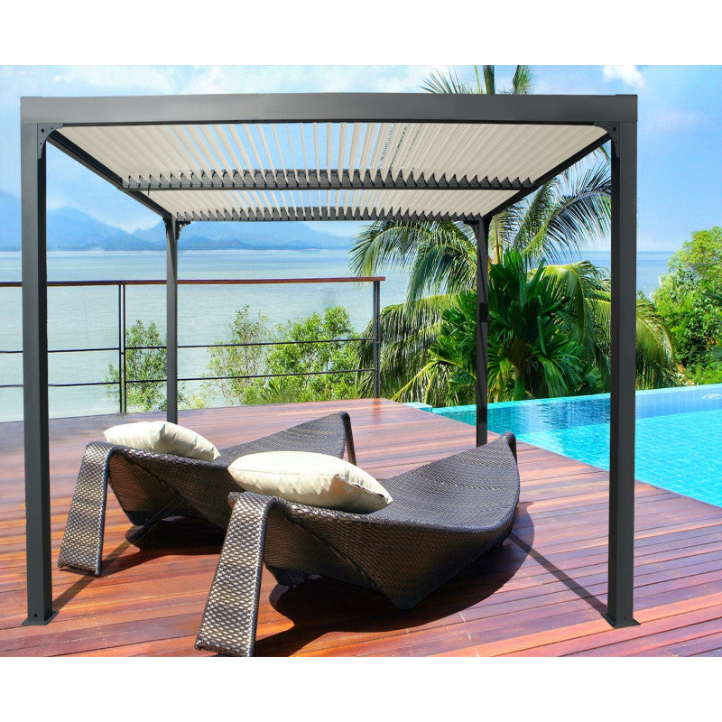 Pergola Bioclimatica in Alluminio 360X300 con Copertura beige
