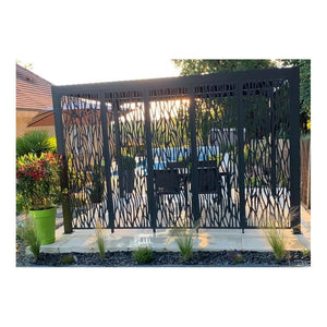 Pergola Bioclimatica in Alluminio 360x300 con Lamelle e 5 Pannelli Grigio Antracite