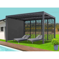 Pergola Bioclimatica in Alluminio 360x300 con Pannelli e Tenda Grigio Antracite