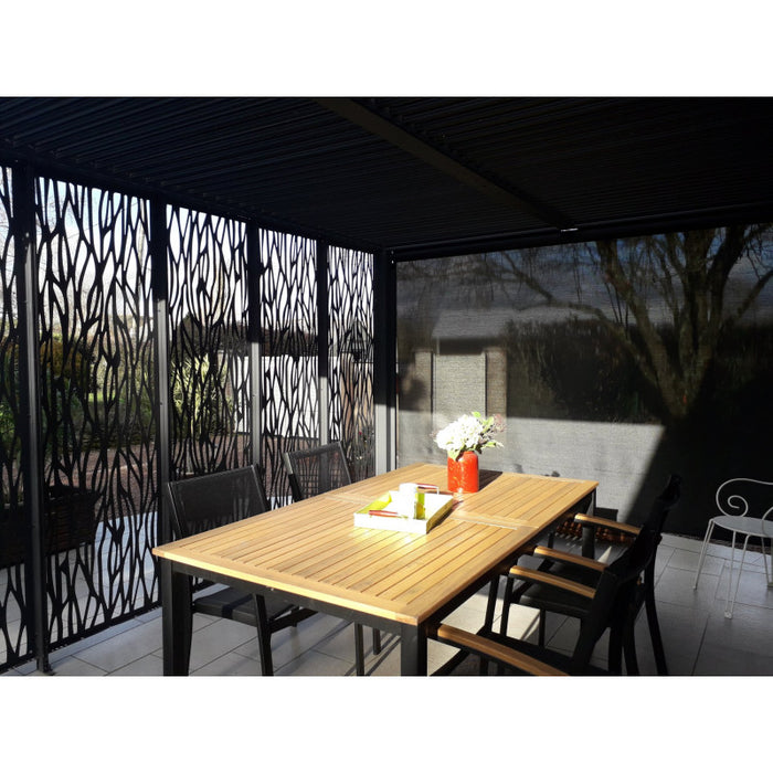 Pergola Bioclimatica in Alluminio 360x300 con Pannelli e Tenda Grigio Antracite