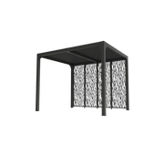 Pergola bioclimatica in alluminio antracite 240x300 cm - Lamelle orientabili 90° - Con 4 pannelli privacy - PER2430MBI Foresta