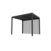 Pergola bioclimatica in alluminio antracite 240x300 cm - Lamelle orientabili 90° - Con telo laterale PVC - PER2430RBI Foresta