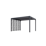 Pergola bioclimatica in alluminio antracite 360x300 cm - Lamelle orientabili 90° - Con 4 pannelli moucharabieh - 10,80 m² - PER3630MBI Foresta