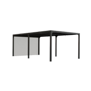 Pergola bioclimatica in alluminio antracite 360x598 cm - Lamelle orientabili 90° - Con 2 tende PVC 3,60 m - 21,52 m² - PER36R60BI Foresta