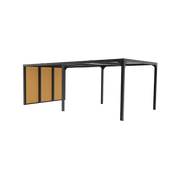 Pergola bioclimatica in alluminio antracite 360x598 cm - Lamelle orientabili 90° - Ventelle effetto legno 3,60 m - 21,52 m² - PER36VB60BI Foresta