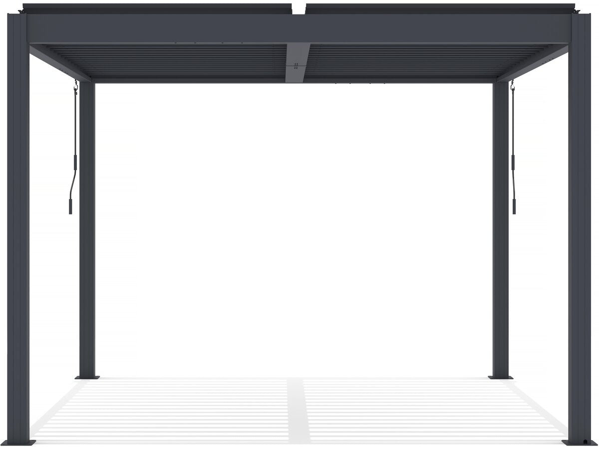 Pergola bioclimatica con LED in alluminio "Windsor" 3 x 3 - Grigio